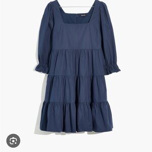 Madewell Poplin Lizzie Babydoll Dress Sz 0 in Navy